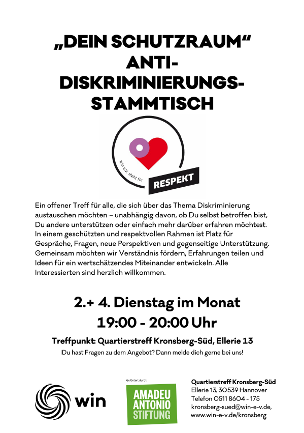 „Dein Schutzraum“ Anti-Diskriminierungs-Stammtisch