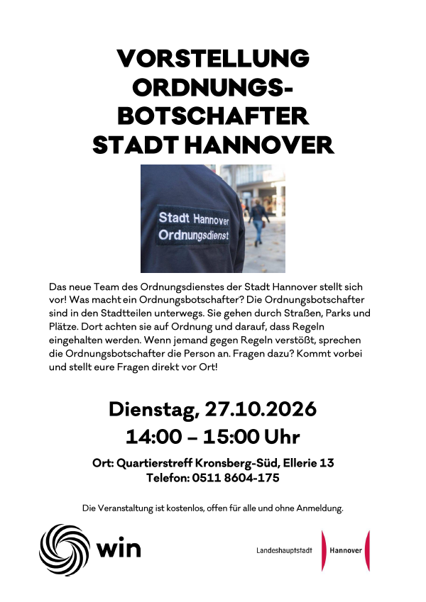 Vorstellung Ordnungsbotschafter Stadt Hannover
